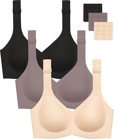 Gailife 3PACK حمالات صدر جيلي لاسلكية للنساء بدون أسلاك داعمة ناعمة للنساء حمالة صدر تي شيرت يومية in Saudi Arabia