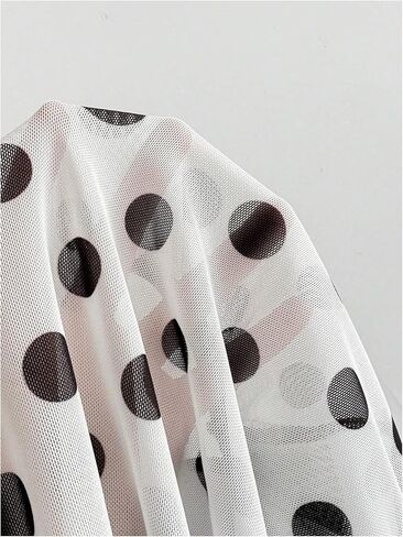 SweatyRocks Women's Polka Dots Mesh Peplum Top with Built in Bra Flowy V Neck Halter Tops in Saudi Arabia
