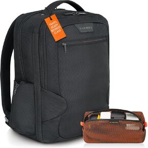EVERKI ECO Studio Expandable Backpack (EKP118E-ECO) with Orange Accessory Pouch - Expandable Laptop Backpack with 15" Compartment, 26L Capacity - Expandable Backpack & Accessory Pouch Bundle in Kuwait