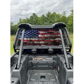 Oh Hey.Rear Dust Screen Fits 2023 and Older Polaris RZR/XP 1000 /Turbo/Turbo S/X4/S4 (Some 900s) UTV by GrilleAdz (Smokey USA Flag) in Kuwait