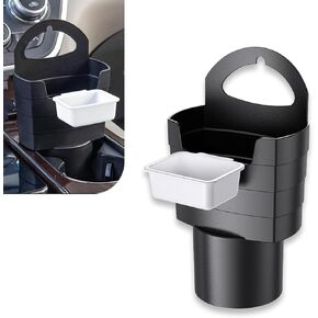 French Fry Holder for Car, Multi-Purpose Centre Console Cup Holder Chip Sauce Jam Organiser, Plug-in Mounting Waterproof Smooth Plastic Accessories, Universal for Most Cars Trucks (Black) in Kuwait