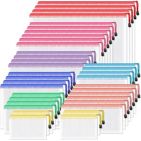 Umriox Mesh Zipper Pouch Bags, A3+A4 (Black, 24 Packs), Zipper Pouches for Organizing, Zipper Bags for Office Supplies Travel Accessories and Board Games Storage in Saudi Arabia