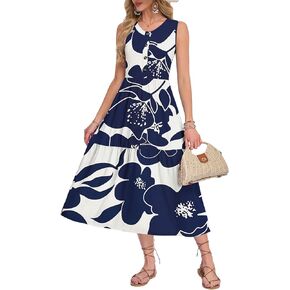 MOLERANI Summer Maxi Dresses for Women 2026 Sleeveless Loose Long Beach Dress Casual Button Down Sundresses with Pockets in Kuwait