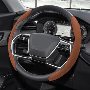 غطاء عجلة قيادة السيارة، واقي عجلة قيادة السيارة المقسم، سجادات غطاء ناعم لعجلة القيادة من الجلد المصنوع من الألياف الدقيقة المضادة للانزلاق، ملحقات السيارات العالمية للسيارات والشاحنات وسيارات الدفع الرباعي (وردي) in Kuwait