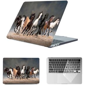 Laptop Case Compatible with New MacBook Air 13 inch M2 M3 M4 (2022-2025) A2681 A3113 A3240, Plastic Hard Shell Case & Clear Keyboard Cover for MacBook Air 13.6,Horses Racing in Kuwait