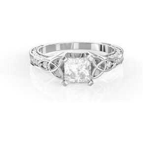 Glitz Design Princess Cut Engagement Ring White Gold Finish CZ in Kuwait