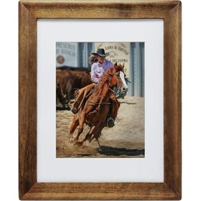 Eosglac 11x14 Picture Frames, Wood Photo Frame Rustic Wall Picture Frame with Mat, Brown Frames 11x14 matted to 8x10, Vertical or Horizontal Display in Kuwait