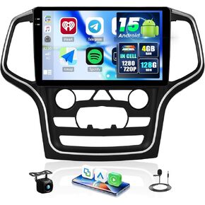 راديو سيارة UNITOPSCI 4+64G 8 Core Android 13 لسيارة Jeep Grand Cherokee 2014-2017 مع CarPlay Android Auto، شاشة لمس 9 بوصة IPS 1280*720، بلوتوث/GPS/WiFi، FM/RDS/DSP 32EQ، 59 UI، كاميرا احتياطية/SWC / هيئة التصنيع العسكري in Kuwait