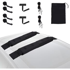 Car Soft Roof Rack Black 600D Oxford Cloth EVA Foam Anti Slip Bottom Universal Soft Roof Rack Pads for Kayak Surfboard in Kuwait