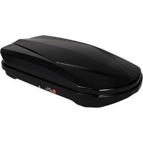 Rooftop Cargo Box Carrier, Hard Shell Roof Luggage Storage Box w/Dual-Side Opening, 12.36 Cu. ft, 165 LBS Capacity, Secure Keys & Straps, Ideal for Car, SUV, Van, Black in Kuwait