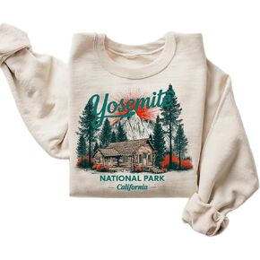 Yosemite National Park Sweatshirt | Vintage California Hiking Sweater | Retro Mountain Cabin Crewneck Pullover in Kuwait