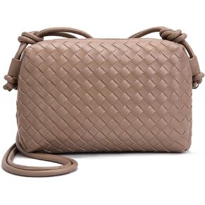 حقيبة كروس منسوجة للنساء: محفظة جلدية نباتية مصنوعة يدويًا - بسيطة فاخرة وهادئة للعمل والسفر يوميًا in Kuwait