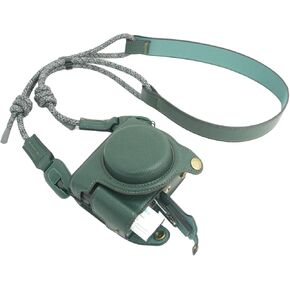 for Sony rx100 case,for Sony rx100 vi case,dsc-rx100 Mark ii,dsc-rx100 iii,dsc-rx100 iv,dsc-rx100 v RX100 vii m6 5a m3 Protective Leather Camera Case Bag with Camera Shoulder Strap (green) in Kuwait