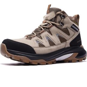 Queday Waterproof Hiking Boots for Women Men Non Slip Leather Outdoor Backpacking Shoes All Terrain Lug Sole Camping Climbing Mountaineering Trekking Trails in Saudi Arabia