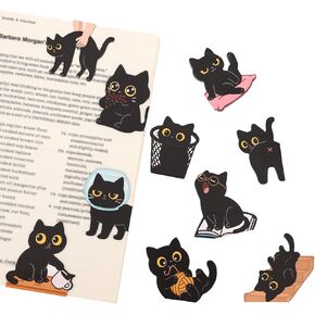 10pcs Cat Magnetic Bookmarks for Reading, Cute Black Animal Pet Kitten Bookmarks Kawaii Page Markers Funny Cool Magnet Accessories for Women Teachers Students Reader Book Lovers Stationery Gifts in Kuwait