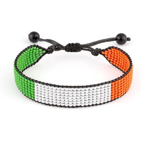 FAHARI Ireland Flag Bracelet: Handmade Adjustable Beaded & Durable Jewelry in Kuwait