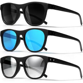 3 قطع من النظارات الشمسية المستقطبة للرجال والنساء، نظارات شمسية رياضية خفيفة الوزن للحماية من الأشعة فوق البنفسجية لقيادة صيد الأسماك والجولف in Kuwait