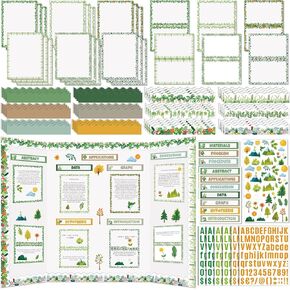 94 Pcs Science Fair Board Supplies 60 Trim Scalloped Bulletin Borders 24 Presentation Subtitles 2 Project Titles 6 Letter Stickers 2 Stickers for Classroom Display Boards(Scientific Lab) in Kuwait