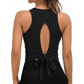 Remidoo Women Tie Open Back Tops Sleeveless Workout Crop Tank Top Yoga Gym Athletic Shirts in Saudi Arabia