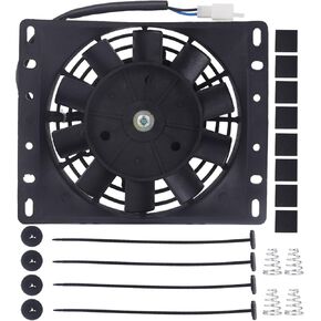 Electric Radiator Cooling Fan Kit 6" Slim Black 600CFM 3000RPM Universal, Compatible with Ram 1500 2011-2018 & for 3500 2011-2018 & for 2500 2011-2018, Replaces # A0028A0141 in Kuwait