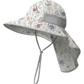 icolor Kids Sun Hat UPF50+ Sun Protection Bucket Hat Toddler Summer Beach Play Hats with Neck Flap for Girl Boy Ages 3~10 in Kuwait