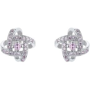 Sterling Silver Love Knot Stud Earrings with crystals in Kuwait