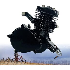 محرك بنزين ثنائي الأشواط 80 سي سي، محرك بنزين، اسطوانة واحدة، محرك تبريد الهواء CDI للدراجات بمحرك 1.85 كيلو وات 1.65 حصان 5500 دورة في الدقيقة (أسود) in Kuwait