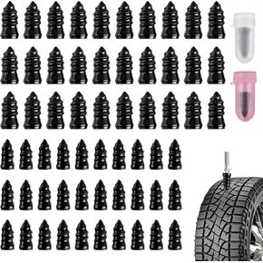 طقم أظافر مطاطي لإصلاح الإطارات 60 قطعة، سدادات إطارات من نوع المسمار للخدمة الذاتية مع مفك براغي، سدادات براغي في الإطارات ومجموعة سدادات الإطارات للسيارة والشاحنات والدراجات النارية وإصلاح ثقب إطارات الجرارات in Kuwait