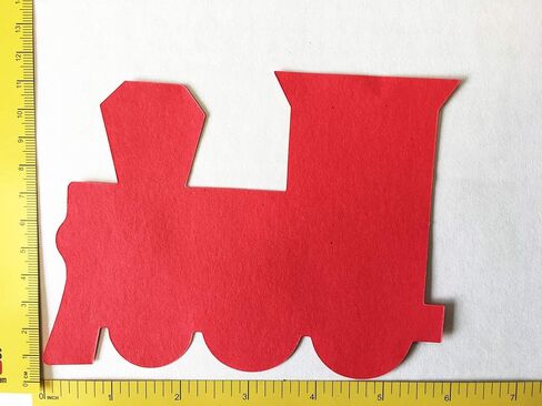 124 Pcs Train Large Assorted Color Creative Cut-Out Set 5.5in Size 4 Designs- Engine Box Car Caboose Crossing Sign, Classroom Bulletin Board Décor Train Theme Craft Activities for Kids USA Made in Saudi Arabia