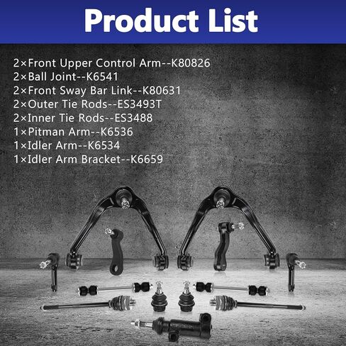 Control Arm, Ball Joint Sway Bar Pitman Arm Tie Rod End 13PCS Front Suspension Kit Compatible With Cadillac Escalade Chevrolet Silverado 1500 Tahoe GMC Sierra Yukon in Saudi Arabia