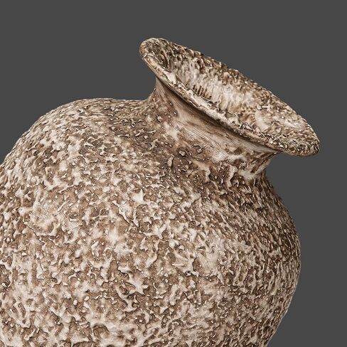 Brown Ceramic Vase - 7 Inch Rustic Textured Vase for Flower, Terracotta Farmhouse Vases for Home Decor, Coffee Table, Artificial Branches, Night Stand Decor in Saudi Arabia