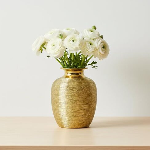 Brown Ceramic Vase - 7 Inch Rustic Textured Vase for Flower, Terracotta Farmhouse Vases for Home Decor, Coffee Table, Artificial Branches, Night Stand Decor in Saudi Arabia
