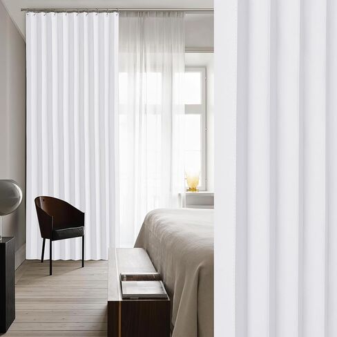 NICETOWN Blackout Door Curtain for Doorway, Accordion Style Interior Closet Door Curtain Folding Room Divider for Bedroom Room Living Room Privacy (44 inch x 80 inch Long, 1 Panel, Pure White) in Saudi Arabia