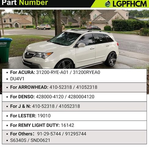 410-52318 12V 1.8KW 19-Tooth Starter Motor Compatible with Acura MDX 2007 2008 2009 V6 3.7L Counterclockwise Replace# 428000-4120 31200-RYE-A01 in Kuwait