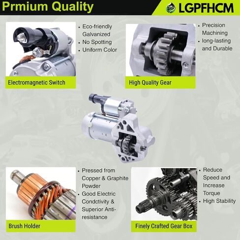 410-52318 12V 1.8KW 19-Tooth Starter Motor Compatible with Acura MDX 2007 2008 2009 V6 3.7L Counterclockwise Replace# 428000-4120 31200-RYE-A01 in Kuwait