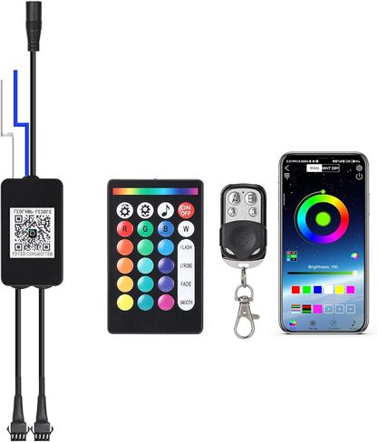 Replacement LED Controller for RGB LED Rock Lights with Brake Smart Energy-Saving Functions, 12V 4Pin Control Box with 5A Fuse for Underglow Lights Kit in Kuwait