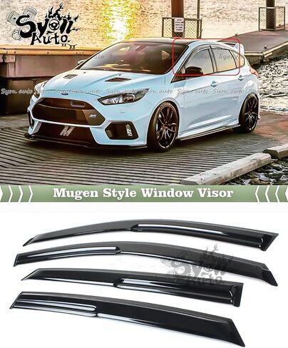 يناسب 2012-2018 Ford Focus Sedan & Hatch 3D متموج Mugen Style حاجب النافذة واقي المطر in Saudi Arabia
