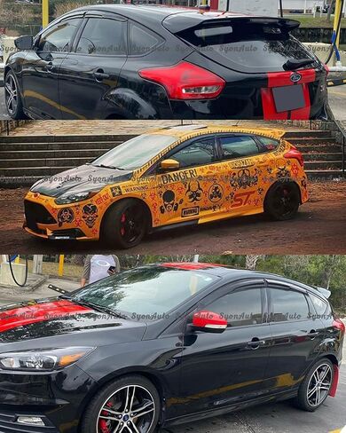 يناسب 2012-2018 Ford Focus Sedan & Hatch 3D متموج Mugen Style حاجب النافذة واقي المطر in Saudi Arabia