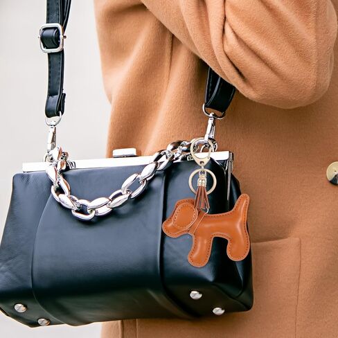 Giantree Leather Dog Keychain, Leather Dog Bag Charm, Dogs Lover Charm Keychain for Purse Handbags Bag Accessories in Saudi Arabia