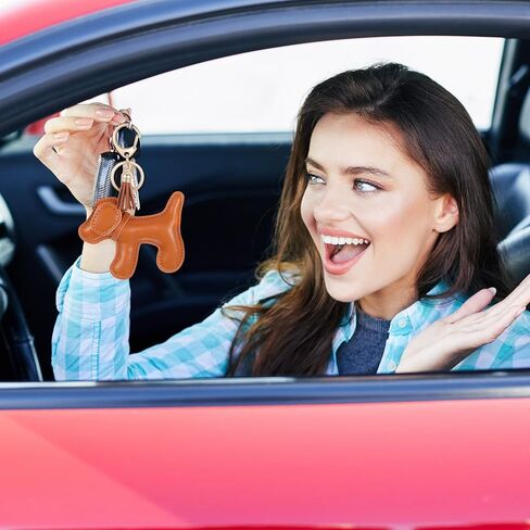 Giantree Leather Dog Keychain, Leather Dog Bag Charm, Dogs Lover Charm Keychain for Purse Handbags Bag Accessories in Saudi Arabia