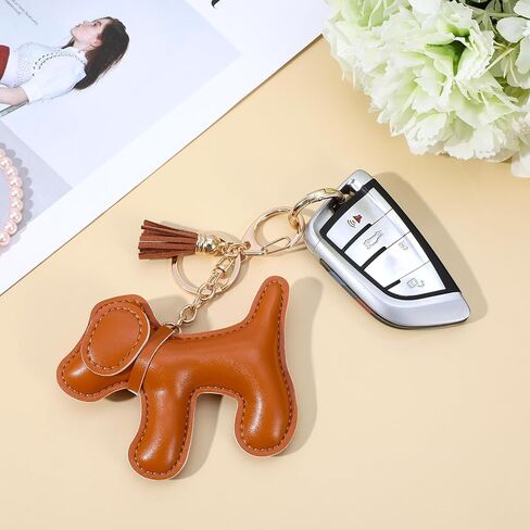 Giantree Leather Dog Keychain, Leather Dog Bag Charm, Dogs Lover Charm Keychain for Purse Handbags Bag Accessories in Saudi Arabia