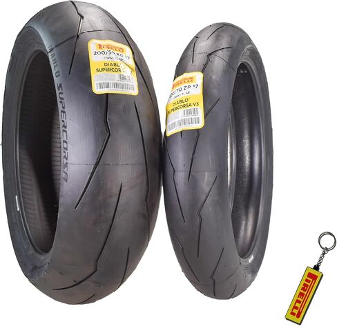Pirelli Diablo Supercorsa V3 Front 120/70-17 & Rear 200/55-17 Tires w/Keychain 120/70ZR17 200/55ZR17 (Two Pack) in Saudi Arabia