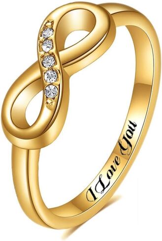 Promise Rings for Him and Her Customizable Matching Rings for Couples Infinity knot Engagement Rings for Couples Titanium Rings for Women and Men Eternity Love Wedding Band Size 6-13 in Kuwait