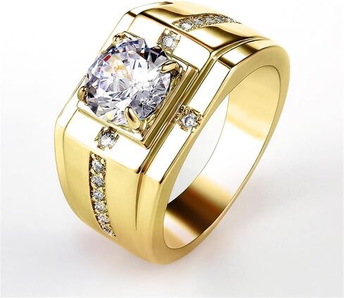 Fashion Gorgeous Wedding Rings for Men Bright Zirconia Finger Accessories in Saudi Arabia