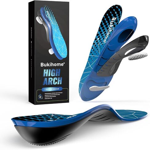 Plantar Fasciitis Insoles - High Arch Support Inserts for Men Women, Heavy Duty Insoles with Mild Metatarsal Support for Metatarsalgia, Flat Feet, Plantar Fasciitis Relief-Size L in Saudi Arabia