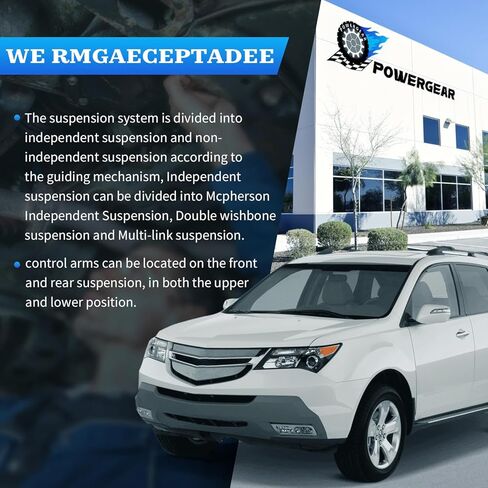 طقم توجيه تعليق POWERGEAR أمامي سفلي للسائق وأذرع التحكم الجانبية للراكب مع وصلات كروية وروابط قضيب ربط خارجي/داخلي متوافق مع 2007-2013 Acura MDX RK622037 RK622049 10 قطع in Kuwait