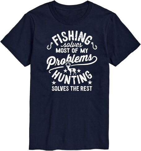 Instant Message - Fishing Solves Most Problems - Men's Short Sleeve Graphic T-Shirt in Saudi Arabia