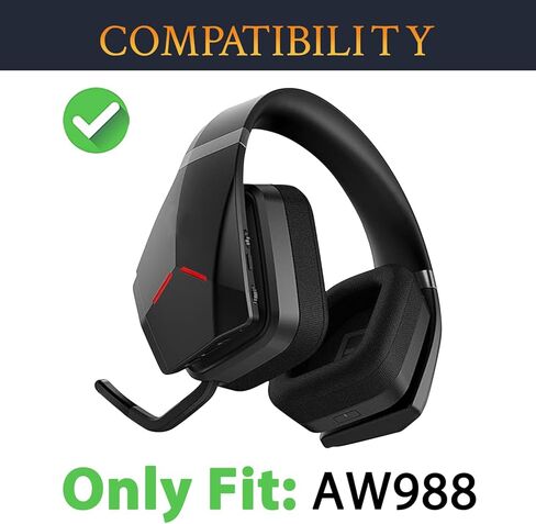 استبدال وسائد الأذن من جل التبريد من SOULWIT لسماعات الألعاب اللاسلكية Alienware AW988 (AW 988)، وسائد الأذن مع رغوة عازلة للضوضاء - أسود in Saudi Arabia