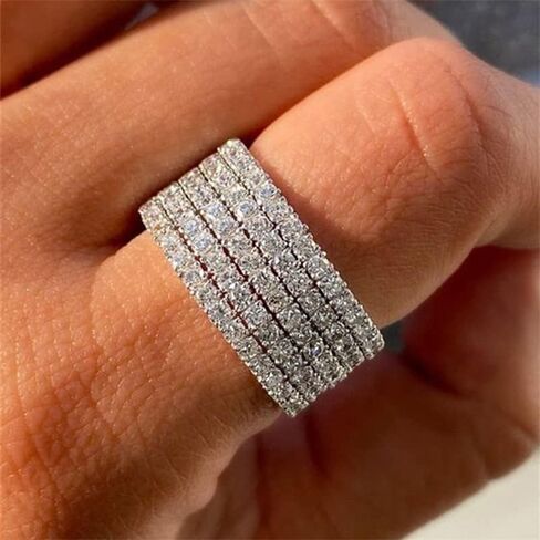 1pc Trendy Hip Hop Unisex Half Circle Sparkling Ring Perfect for Dates Parties and Personalized Gifts Fashionable Jewelry for Men and Women in Saudi Arabia