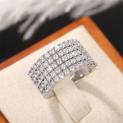 1pc Trendy Hip Hop Unisex Half Circle Sparkling Ring Perfect for Dates Parties and Personalized Gifts Fashionable Jewelry for Men and Women in Saudi Arabia